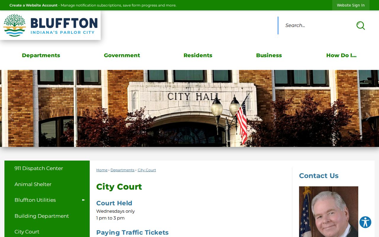 Bluffton City Court traffic payment and failure-to-appear procedures
